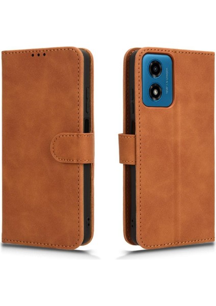 Motorola Moto G24 Deri Kart Tutucu Kartı ile Folio Flip Case Telefon Kılıfı (Yurt Dışından)