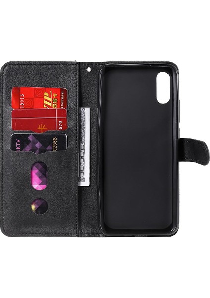 Xiaomi Redmi 9A Kart Yuvası Sahipleri Için Koruyucu Deri Fermuar Telefon Kılıfı (Yurt Dışından)