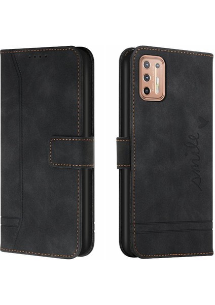 Motorola Moto G9 Artı Flip Folio Cüzdan Manyetik Kapatma Pu Için Telefon Kılıfı (Yurt Dışından)