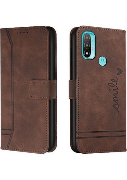 Motorola Moto E20 Flip Folio Cüzdan Kart Yuvaları Için El Telefon Kılıfı (Yurt Dışından)