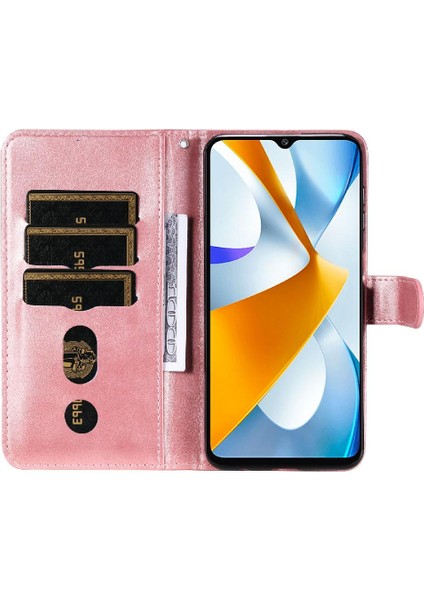 Xiaomi Poco C40 Fermuar Deri Koruyucu Kart Yuvası Tutucular Telefon Kılıfı (Yurt Dışından)