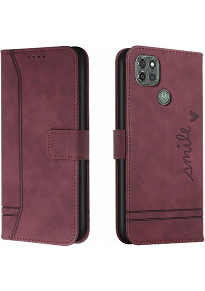 Motorola Moto G9 Güç Flip Folio Cüzdan Kart Yuvaları Için Telefon Kılıfı (Yurt Dışından)