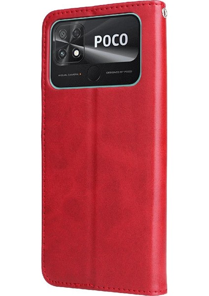 Xiaomi Poco C40 Fermuar Deri Koruyucu Kart Yuvası Tutucular Telefon Kılıfı (Yurt Dışından)