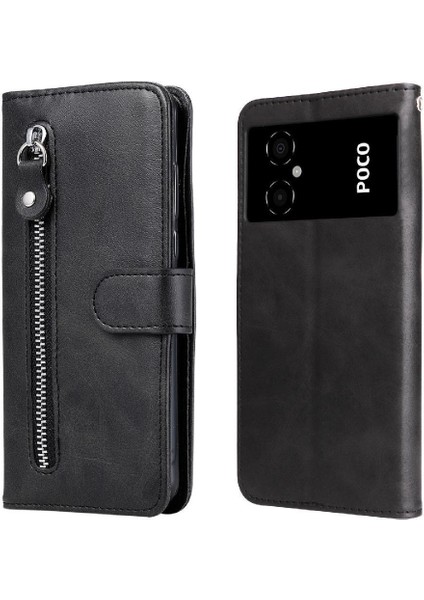 Xiaomi Poco C40 Fermuar Koruyucu Kart Yuvası Tutucular Deri Telefon Kılıfı (Yurt Dışından)