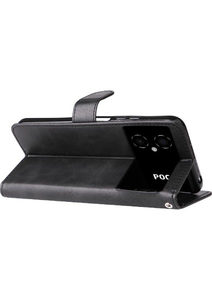 Xiaomi Poco C40 Fermuar Koruyucu Kart Yuvası Tutucular Deri Telefon Kılıfı (Yurt Dışından)