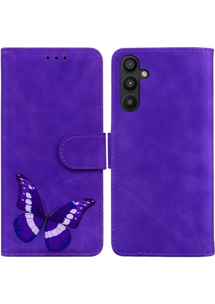 Samsung Galaxy A54 5g Için Cüzdan Renk Baskılı Kelebek Flip Folio Telefon Kılıfı (Yurt Dışından)