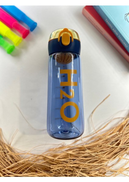 H20 Pipetli Renkli Detox Polikarbon Spor Matara Çocuk Genç Suluk Su Şişesi Suluk Su Şişesi 660 ml