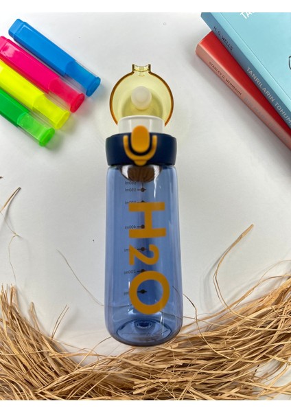 H20 Pipetli Renkli Detox Polikarbon Spor Matara Çocuk Genç Suluk Su Şişesi Suluk Su Şişesi 660 ml