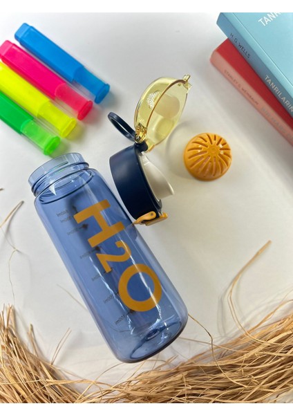 H20 Pipetli Renkli Detox Polikarbon Spor Matara Çocuk Genç Suluk Su Şişesi Suluk Su Şişesi 660 ml