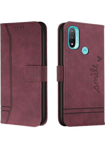 Motorola Moto E20 Flip Folio Cüzdan Kart Yuvaları Için El Telefon Kılıfı (Yurt Dışından)