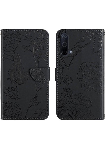 Oneplus Nord Ce 5g Için ile Bilek Kayışı Çiçekler ve Kelebekler Durumda Telefon Kılıfı (Yurt Dışından)
