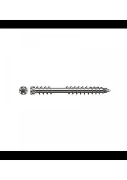 Ahşap Teras Vidası 5 x 40MM 100 Adet Sabitleyici Dişli Silindir Başlı T-Star Plus T25 A2 Paslanmaz