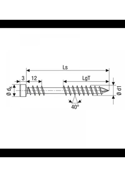 Ahşap Teras Vidası 5 x 40MM 100 Adet Sabitleyici Dişli Silindir Başlı T-Star Plus T25 A2 Paslanmaz