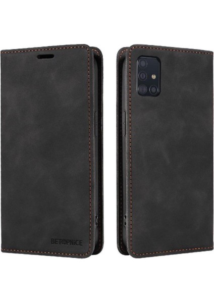 Samsung Galaxy A51 4g Manyetik Koruyucu Pu Deri Folio Cüzdan Telefon Kılıfı (Yurt Dışından)