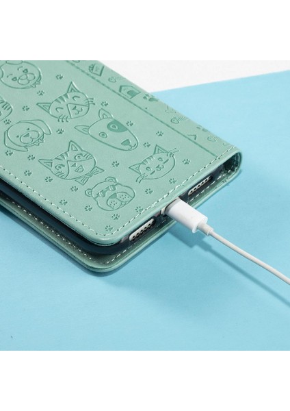 Oppo Oppo 5g Darbeye Karikatür Hayvanlar Için Kısa Kayış Deri Telefon Kılıfı (Yurt Dışından)