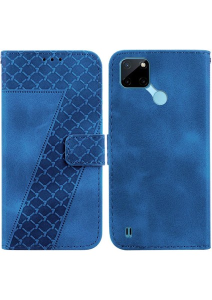Realme C21Y/C25Y Kart Yuvası Fonksiyonu Için Pu Deri Flip Folio Telefon Kılıfı (Yurt Dışından)
