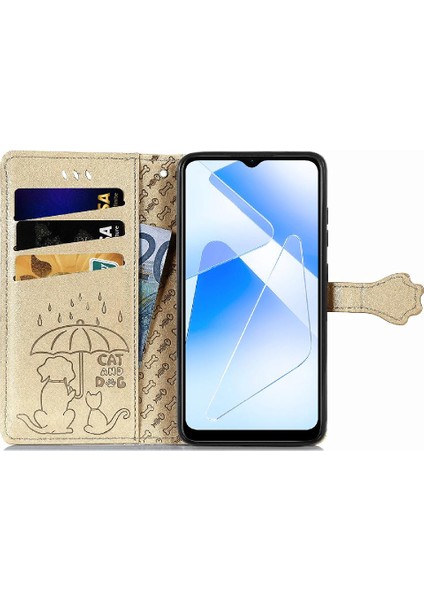 Oppo Oppo 5g Darbeye Karikatür Hayvanlar Için Kısa Kayış Deri Telefon Kılıfı (Yurt Dışından)