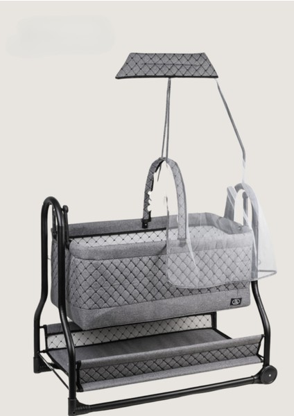 Lüx Bebek Beşiği Nenni Silinebilir Portatif Sallanır Sepet Beşik Hamak Beşik