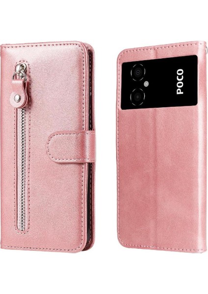 Xiaomi Poco C40 Fermuar Koruyucu Kart Yuvası Tutucular Deri Telefon Kılıfı (Yurt Dışından)