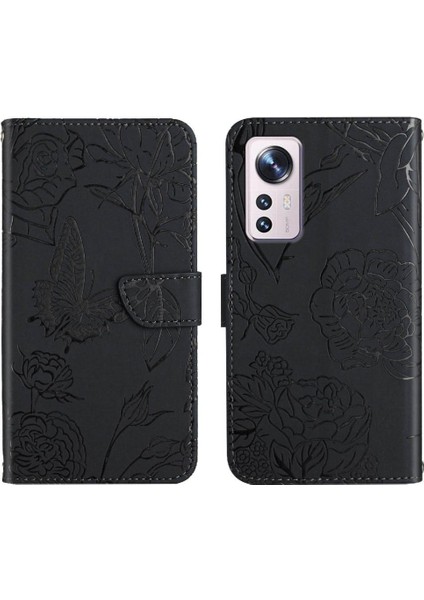 Xiaomi 12 Için Pro Darbeye Deri Pu Deri Çevirin ve Telefon Kılıfı (Yurt Dışından)