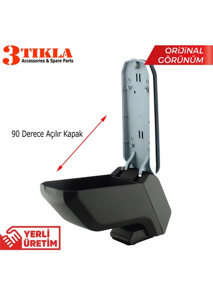 Seat Ibiza V 2017-2022 Premium Hq Lüks Abs Ayaklı Gri-Siyah Kolçak modelleri