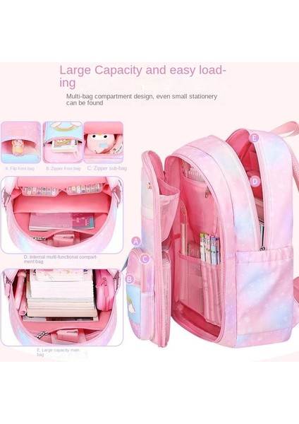 Kız Kontrast Renk Aydınlatma Büyük Kapasiteli Okul Çantası-Küçük (Yurt Dışından) modelleri