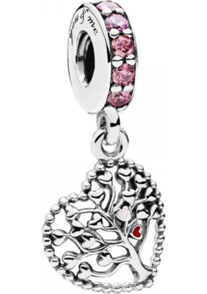 Sallantılı Kalp Gümüş Charm NUR-BL01041