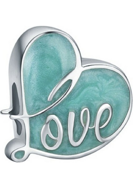 Yeşil Kalp Gümüş Charm NUR-BL01255