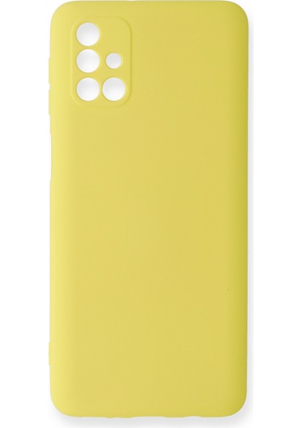 Samsung Galaxy M31S Kılıf Nano Içi Kadife Silikon - Sarı 300099