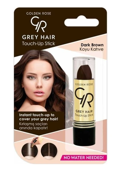 Golden Rose Grey Hair Touch-Up Stick No:02 Dark Brown - Saç Beyazlarını Kapatan Stick - 8691190067144