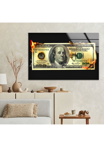 Dolar Temperli Cam Duvar Tablosu