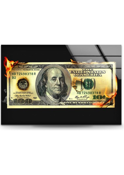 Dolar Temperli Cam Duvar Tablosu