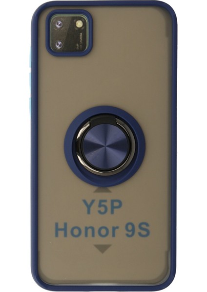 Huawei Y5P Kılıf Montreal Yüzüklü Silikon Kapak - Lacivert 300099