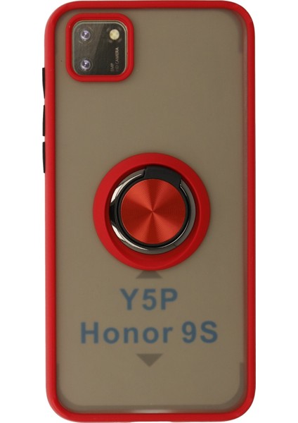 Huawei Y5P Kılıf Montreal Yüzüklü Silikon Kapak - Kırmızı 300099