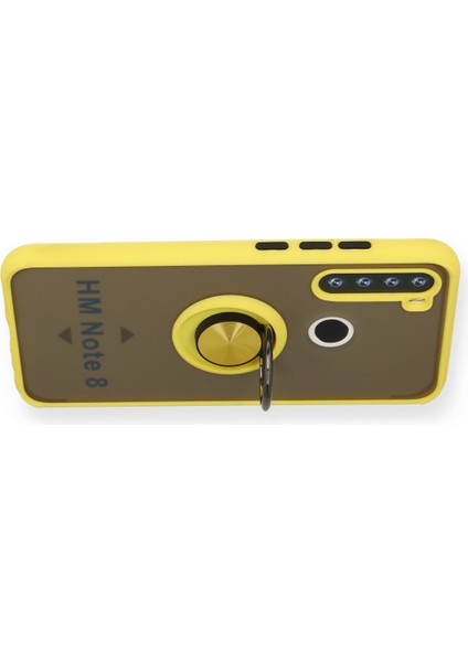 Xiaomi Redmi Note 8 Kılıf Montreal Yüzüklü Silikon Kapak - Sarı 300099