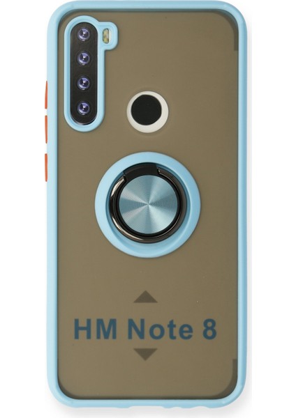 Xiaomi Redmi Note 8 Kılıf Montreal Yüzüklü Silikon Kapak - Buz Mavi 300099