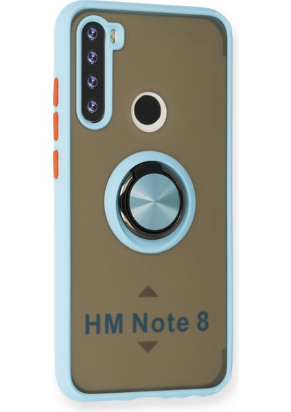Xiaomi Redmi Note 8 Kılıf Montreal Yüzüklü Silikon Kapak - Buz Mavi 300099
