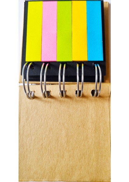 Tükenmeyen Yapışkan Postit Spiralli Mini Not Defteri Şeklinde 12 Parça 20'şer Sayfa 240 Adet 10X8CM