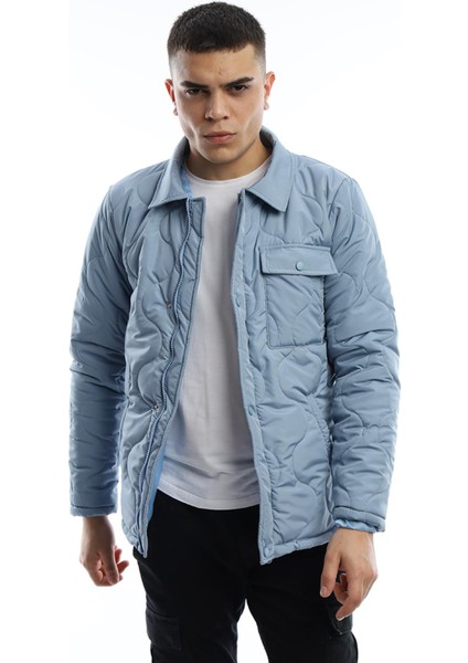 Erkek Regular Fit Mont Mavi