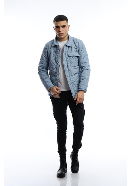 Erkek Regular Fit Mont Mavi