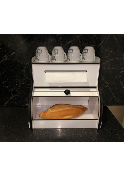 Adımshops New Bread Box,havlu Peçetelik(Saklama Gözlü) Ekmeklik, Baharatlık Rafı, Dekoratif Demonte modelleri