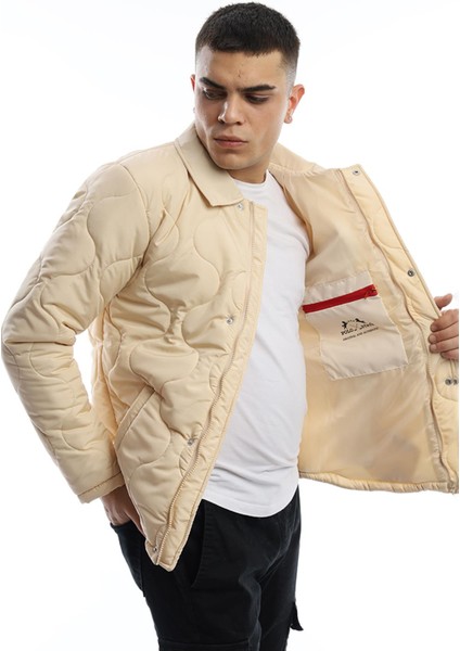 Erkek Regular Fit Mont Ekru fırsatları