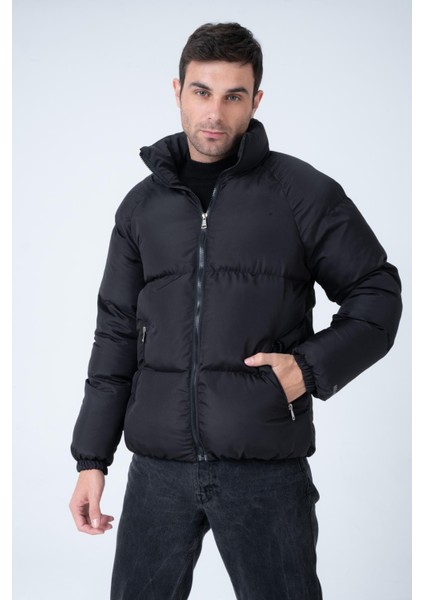 Erkek Reglan Kol Dik Yaka Age Of State Baskılı Mont Siyah fiyatları