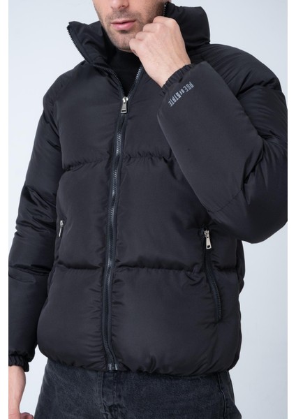 Erkek Reglan Kol Dik Yaka Age Of State Baskılı Mont Siyah modelleri