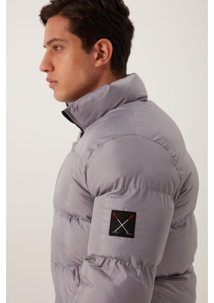 Erkek Regular Fit Şişme Mont Gri fiyatları