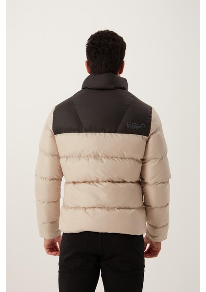 Erkek Dik Yaka Şişme Mont Taş modelleri
