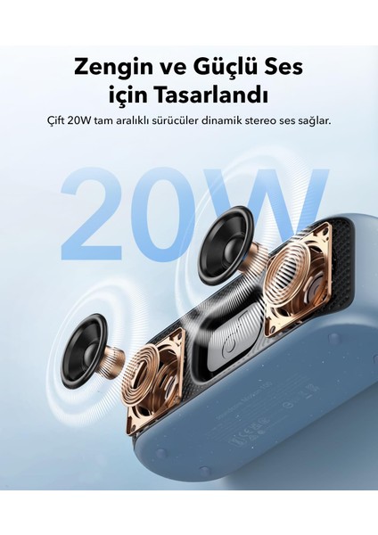 Soundcore Motion 100 Taşınabilir Bluetooth Hoparlör - 20W Stereo Ses -  Hi-Res - 12 Saate Varan Şarj - IPX7 Suya Dayanıklılık - Bluetooth 5.3 - Yeşil (Anker Türkiye Garantili)