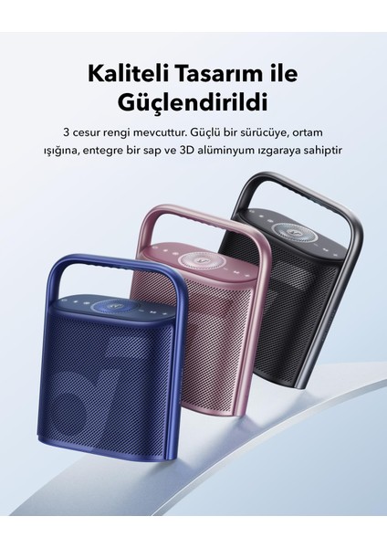 Soundcore Motion X500 Taşınabilir Bluetooth Hoparlör - 40W - 3 Kanallı Hi-Res Ses - Ambiyans Işığı - IPX7 - 12 Saat Oynatma Süresi -Bluetooth 5.3 - LDAC - Mavi (Anker Türkiye Garantili)