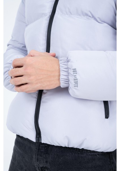 Erkek Reglan Kol Dik Yaka Age Of State Baskılı Mont Gümüş fiyatları