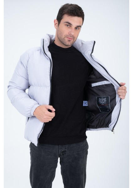 Erkek Reglan Kol Dik Yaka Age Of State Baskılı Mont Gümüş modelleri